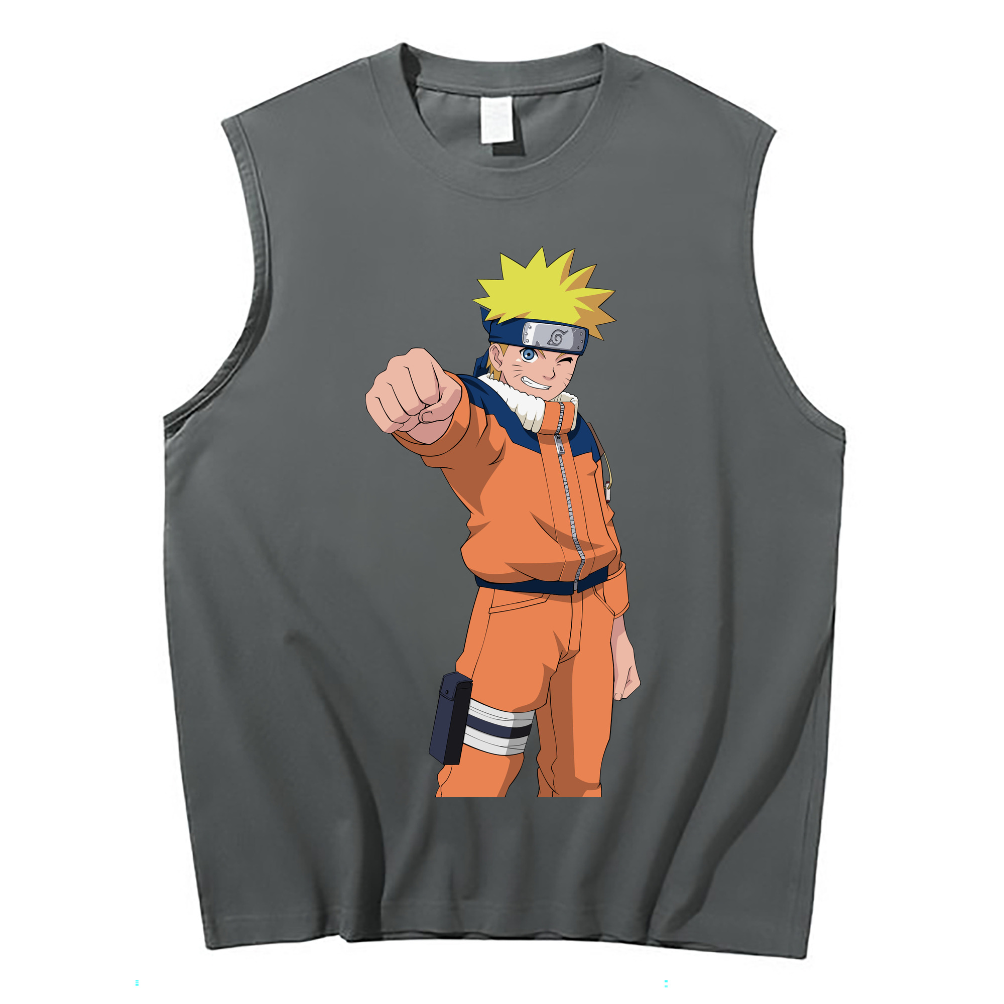 （画像用） NARUTO -ナルト- うずまき ナルト Uzumaki Naruto コットン100％タンクトップ（フロントプリント）